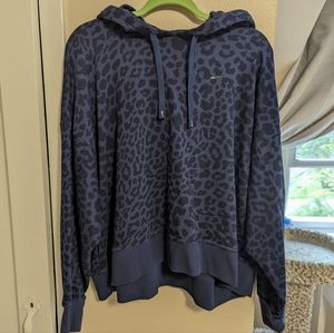 Nike navy blue leopard print cropped hoodie size XXL